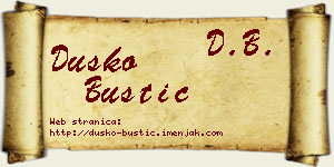 Duško Bustić vizit kartica